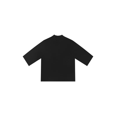 黑色ROW系小立领九分针织衫女