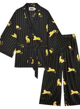 tbh野兽派星光缎家居服晨袍套装
