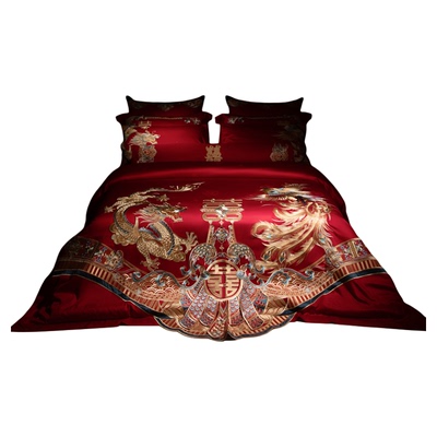 重工刺绣120支长绒棉婚庆四件套