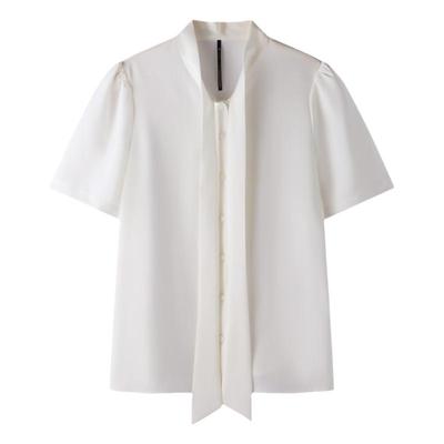 CHICBLISS缎面蝴蝶结通勤衬衫