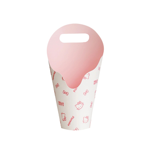 手提花盒DIY花束包装袋鲜花手提袋插花盒圆形抱抱桶鲜花包装礼盒