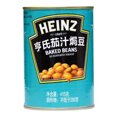 亨氏茄汁焗豆罐头415g*3罐即食下饭菜黄豆罐头熟食白芸豆西餐配料