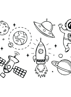 枝爷重返地球纹身贴ufo火箭火星