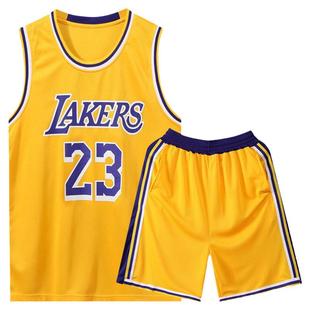 詹姆斯球衣篮球服男湖人队6号儿童运动背心套装23号训练定制球服