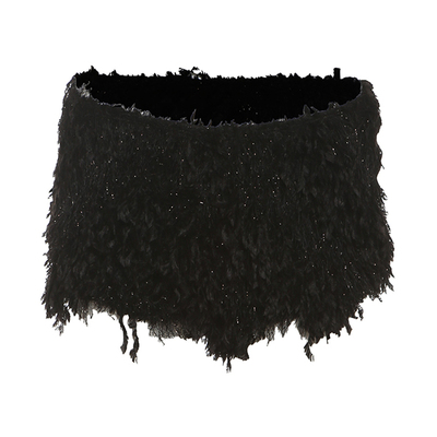 辣妹风纯色个性显瘦百搭毛绒短裤