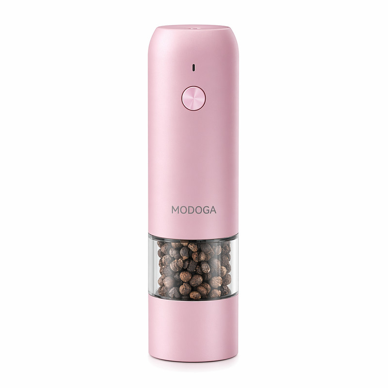 MODOGA胡椒研磨器电动黑胡椒海盐粒白胡椒孜然厨房家用自动调料瓶