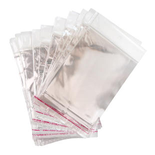 透明白色卡头袋挂孔自粘袋大号OPP饰品袋不干胶自封袋玩具包装袋