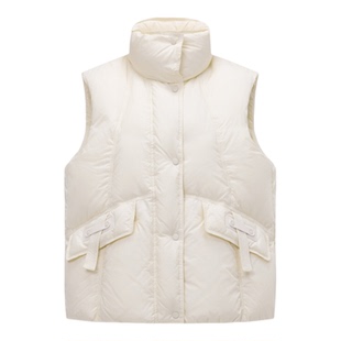 【YUAN】【中羽协会安心购认证】95鹅绒帽泡芙马甲（衣长59）6105