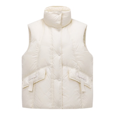 【YUAN】【中羽协会安心购认证】95鹅绒帽泡芙马甲（衣长59）6105