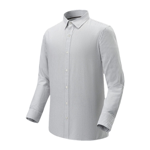 【细条纹刺绣】红豆男士衬衫长袖25春新款休闲牛津纺衬衣男款预