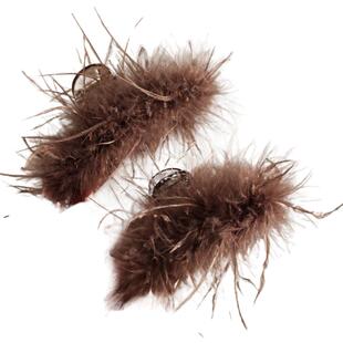 鲨鱼夹羽毛驼鸟毛抓夹女2025新款高级感发夹后脑勺头饰八字发量少