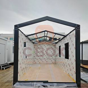 箱阳光房 箱商业街房集装 跨境批发尖顶集装 箱房旅游斜顶度假村集装