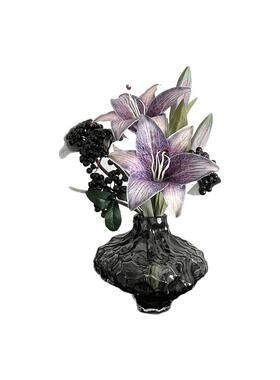 设计师款仿真花假花百合花高级感客厅餐桌花瓶插花装饰品花摆件