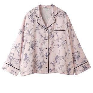 SNIDEL HOME秋冬舒适翻领印花长袖家居衬衫SHFB235059