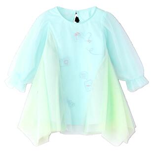 安奈儿女童公主裙气质甜美秋季长袖中长款宝宝洋气连衣裙