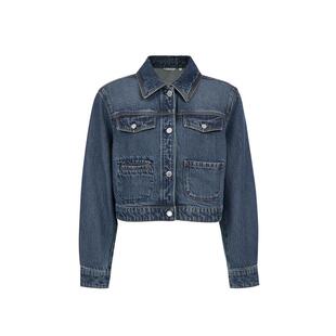 绫致ONLY2025秋冬新款莱赛尔垂感翻领直筒短款牛仔外套女