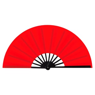 扇子折扇象王行年会舞蹈跳舞演出专用红色塑骨古风太极响扇功夫扇