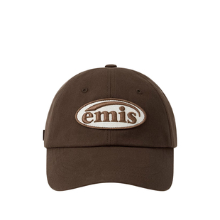 韩国emis正品棒球帽同色系徽章小众潮牌男女同款帽子情侣鸭舌帽