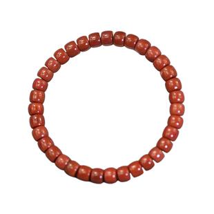 天然原矿南红玛瑙手串满肉柿子红川料老型珠子6.5MM红色男女手链