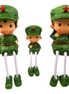 军人卡通军装励志娃娃装饰小摆件