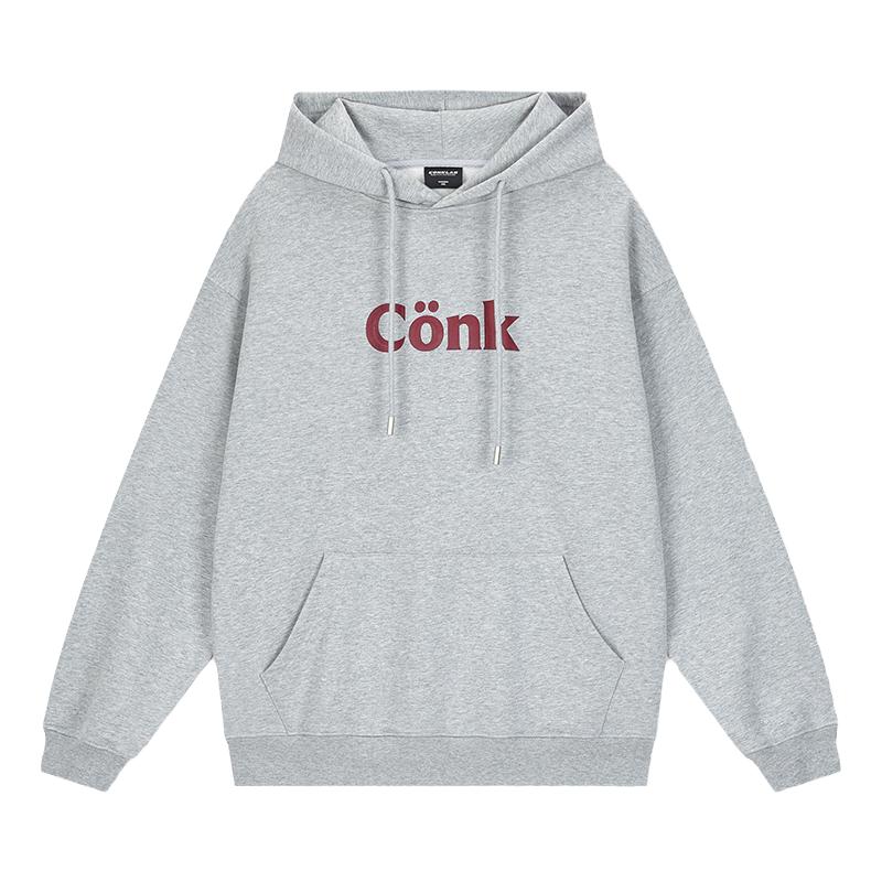 conklab 字母印花基础连帽卫衣男秋季宽松情侣装休闲美式潮牌帽衫