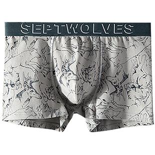 七匹狼男士纯棉四角裤大码男生运动内裤宽松抗菌透气男款平角裤头