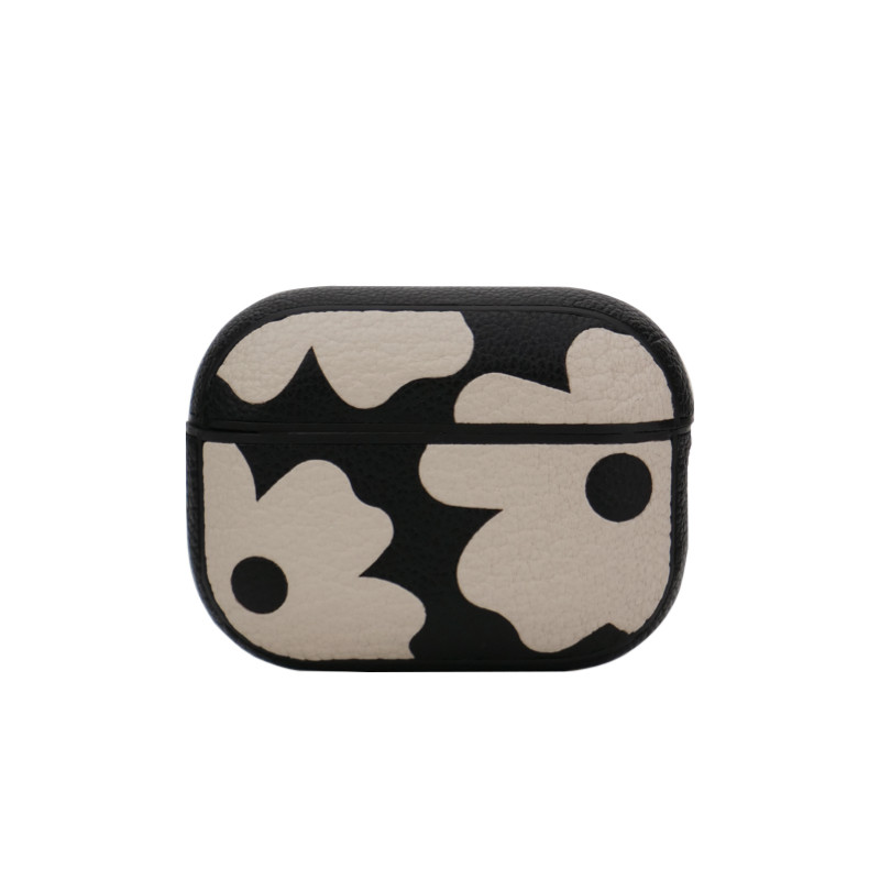 里面LM｜山茶花系列真皮AirPods123代AirPodspro12代耳机壳定制保护套刻字定制可爱卡通不撞壳小众治愈情