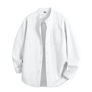 班尼路S&K2026年度畅销榜白色衬衫男款春季亨利领衬衣男休闲长袖A