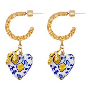 【买3免1专区】simple rituals 蔓藤爱心耳环小众新中式陶瓷耳饰