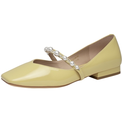 蹀愫晚晚风方头平底女单鞋