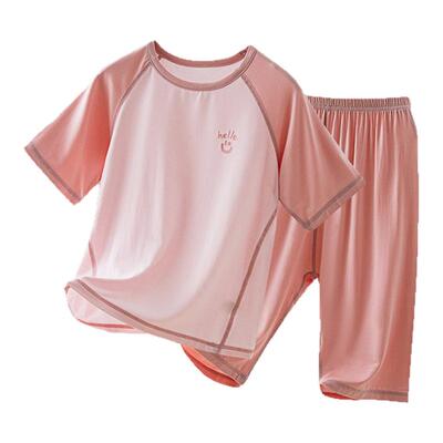 夏季男童薄款莫代尔家居服套装