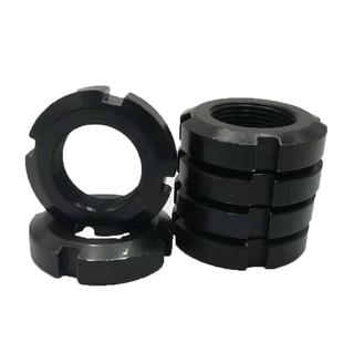 8.8级材质45钢中碳国标圆螺母GB812-88高强度四槽锁紧螺母元螺母