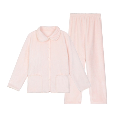 安莉芳旗下E-BRA女士珊瑚绒加厚家居服套装宽松可外穿睡衣KL00171