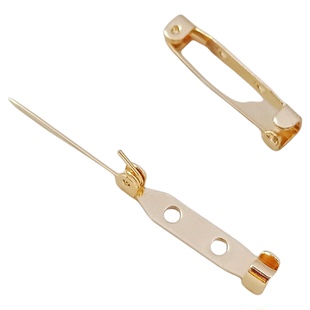 14k包金保色胸针简易扣针安全三孔别针卡扣韩版diy饰品配件