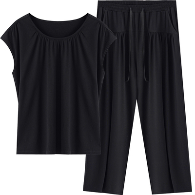 淳度睡衣女凉感短袖长裤可外穿