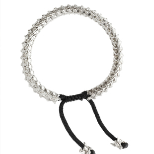 吾蟲原创925银蛇骨手链情侣手环饰品个性百搭情人节礼品潮流银饰