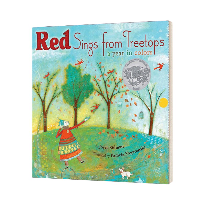 英文原版 Red Sings from Treetops 红色音符在树梢 多彩的四季 凯迪克奖绘本 英文版 进口英语原版书籍