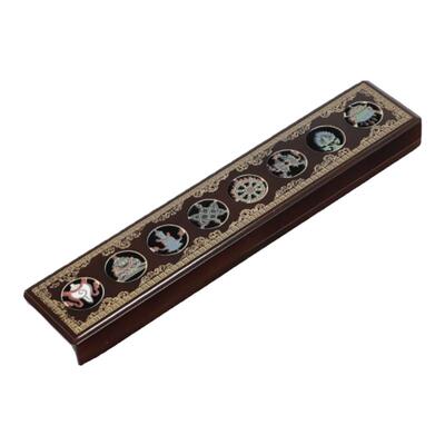 藏式八吉祥卧香盒香炉黄铜家用线香沉香卧香炉室内藏香插香座焚香