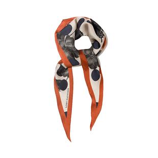 双成记玫瑰图鉴菱形巾法式复古波点丝巾系脖女真丝围巾桑蚕丝送礼