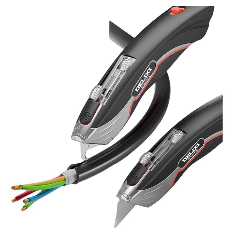 德力西3363美工刀重型两用加厚折叠电工电缆剥皮刀电工专用壁纸刀