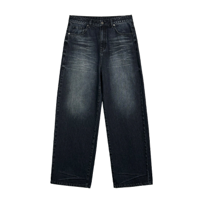 格调之外全棉竹节纹牛仔裤