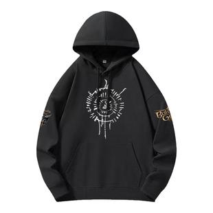 博德之门3游戏周边阿斯代伦D20骰子数学公式连帽卫衣男女带帽外套