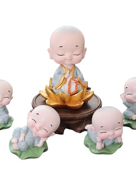 禅意小和尚摆件工艺品中式礼物