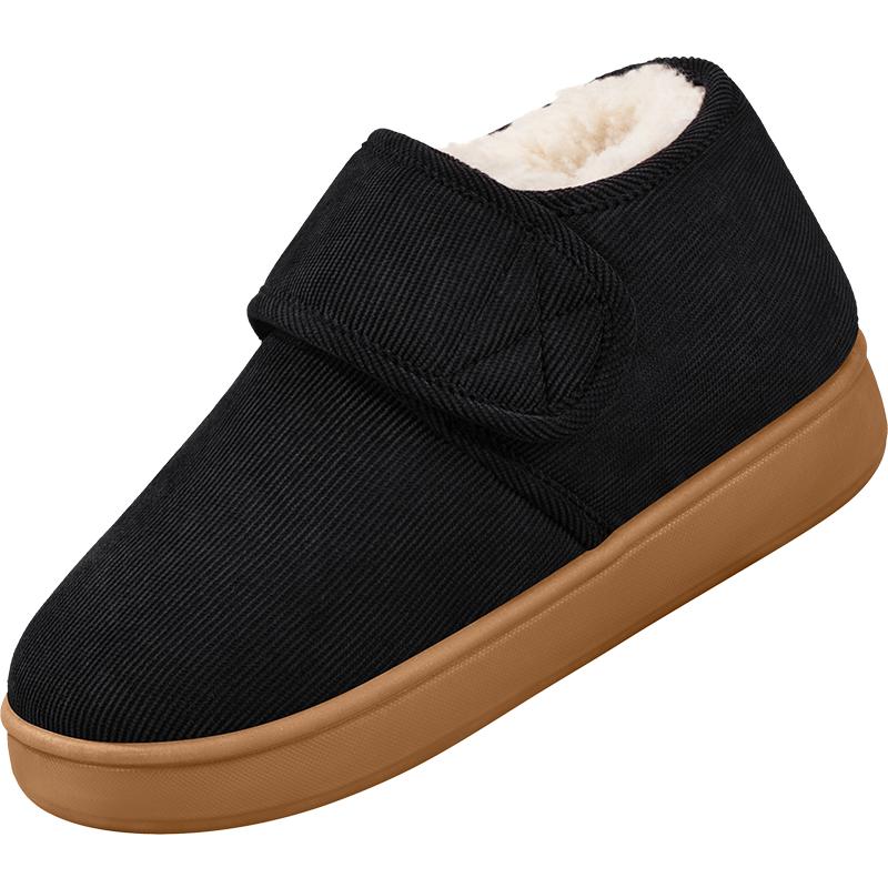 棉拖鞋女冬加绒保暖羊毛厚底居家棉鞋中老年人男士防滑包跟妈妈鞋