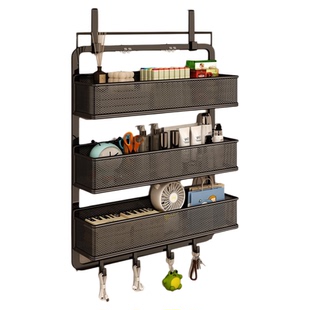 入户门后挂钩置物架门上免打孔挂衣架挂门后挂篮超薄衣柜包包架子