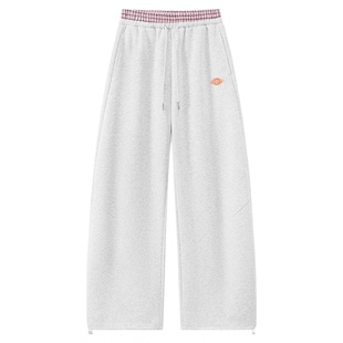 Dickies春秋女生弯刀卫裤撞色设计休闲运动裤长裤灰色裤子休闲裤