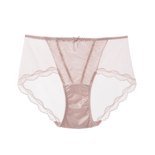 法式软蕾丝内裤女士亮光缎面性感网纱纯欲透气高腰三角裤2026早春
