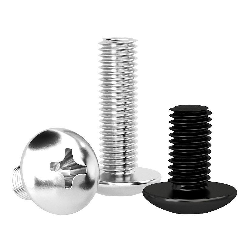 304不锈钢十字大扁头螺丝钉蘑菇圆头螺栓机丝伞头螺钉M2M3M4M5-M8