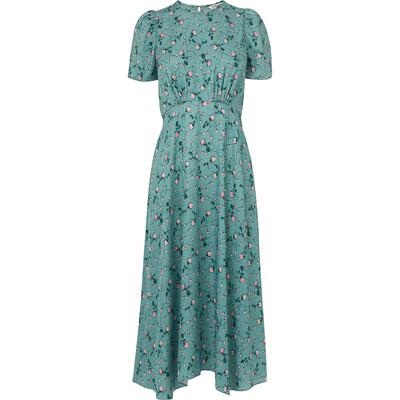 l.k.bennett湖蓝色真丝连衣裙