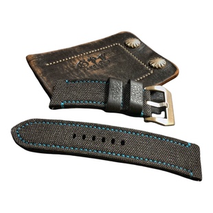 GF手工表带PAM1616 960 683 1312帆布表带黑灰色定制适用于沛纳海